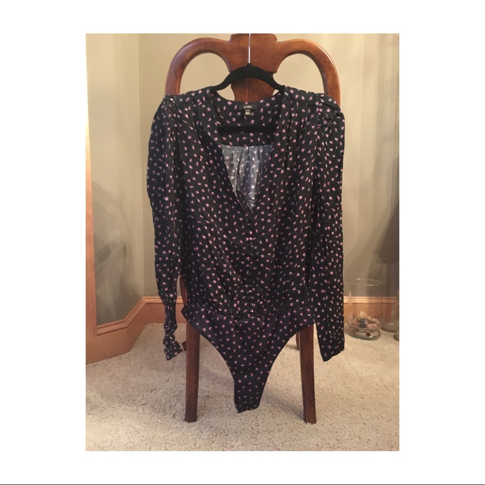 AFRM ditsy floral puff sleeve bodysuit